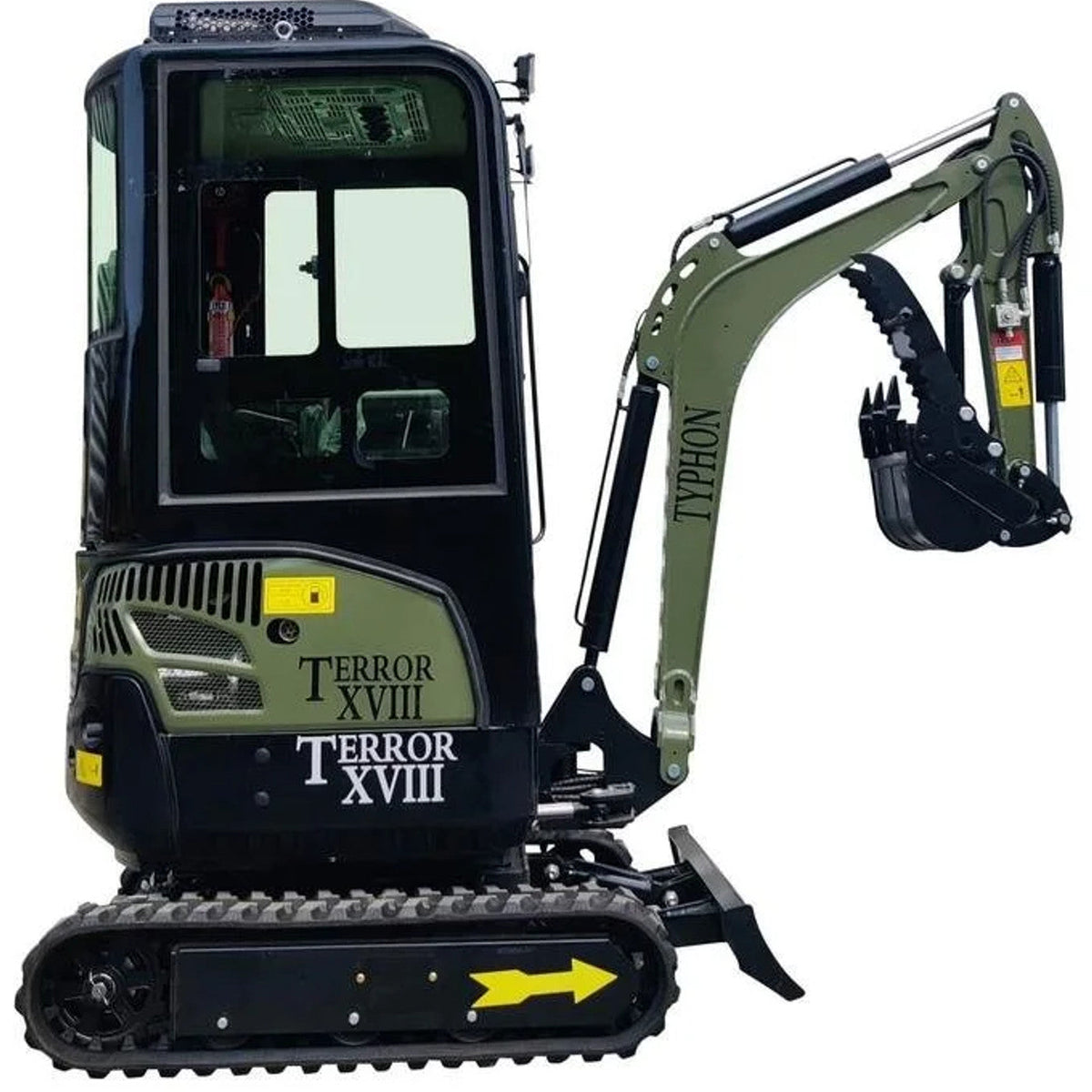Mini-pelle TYPHON TERROR XVIII Prestige 2 tonnes – Moteur diesel Kubota – Verte